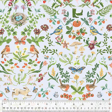 Robin by Clare Therese Gray, Robin's Nest in Dew, per half-yard