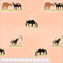 Load image into Gallery viewer, Heather Ross by Hand, Ponies in Peach, by Heather Ross for Windham Fabrics, per half-yard