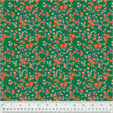 Load image into Gallery viewer, Heather Ross by Hand, Mousy Floral in Emerald, by Heather Ross for Windham Fabrics, per half-yard