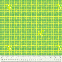 Load image into Gallery viewer, Heather Ross by Hand, Windowpane in Green, by Heather Ross for Windham Fabrics, per half-yard