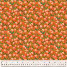 Load image into Gallery viewer, Heather Ross by Hand, Flowerbed in Coral, by Heather Ross for Windham Fabrics, per half-yard