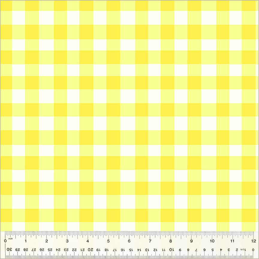 Heather Ross by Hand, Essential Gingham in Lemon, by Heather Ross for Windham Fabrics, per half-yard