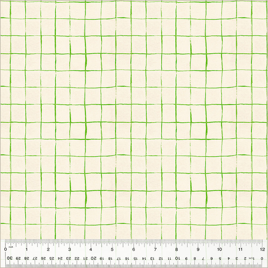 Heather Ross by Hand, Drawn Plaid in Cotton, by Heather Ross for Windham Fabrics, per half-yard