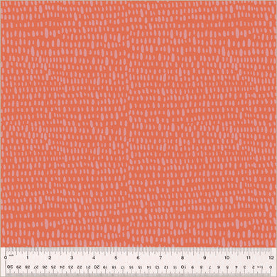 Moonlit by Jennifer Moore / Monaluna, Rainfall in Coral, per half-yard