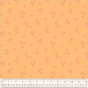 Moonlit by Jennifer Moore / Monaluna, Sprout in Peach, per half-yard