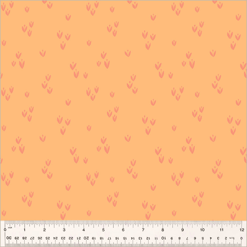 Moonlit by Jennifer Moore / Monaluna, Sprout in Peach, per half-yard