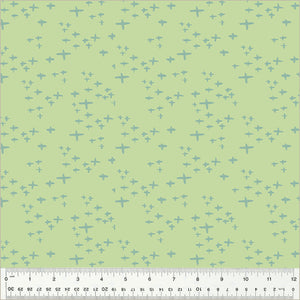 Moonlit by Jennifer Moore / Monaluna, Glimmer in Celery, per half-yard
