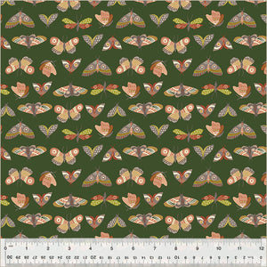 Under the Canopy by Jennifer Moore / Monaluna, Moonlit Moths in Forest, per half-yard