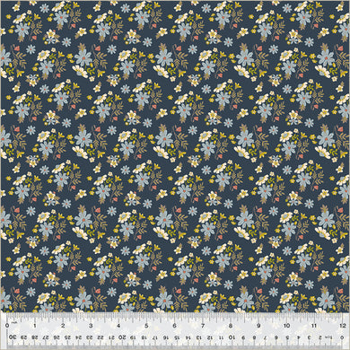 Under the Canopy by Jennifer Moore / Monaluna, Posies in Night, per half-yard
