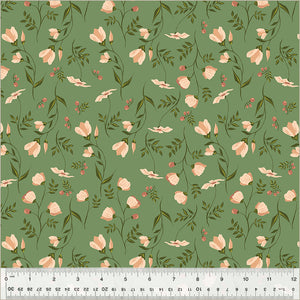 Under the Canopy by Jennifer Moore / Monaluna, Wildflower in Sage, per half-yard