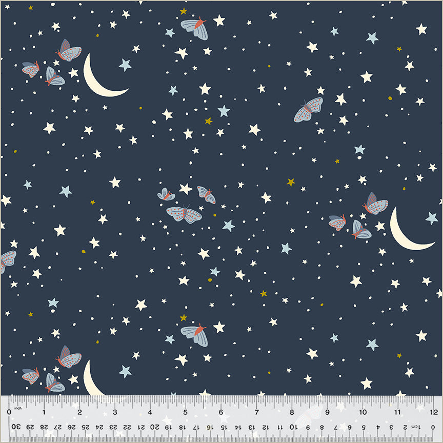Under the Canopy by Jennifer Moore / Monaluna, Under the Moonlight in Night, per half-yard