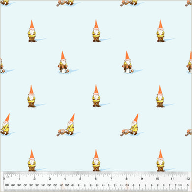Heather Ross by Studio Edit, Gnomes in Blue, by Heather Ross for Windham Fabrics, per half-yard