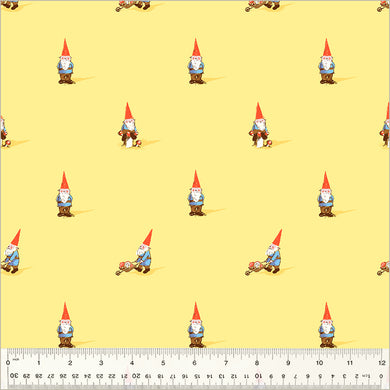 Heather Ross by Studio Edit, Gnomes in Yellow, by Heather Ross for Windham Fabrics, per half-yard