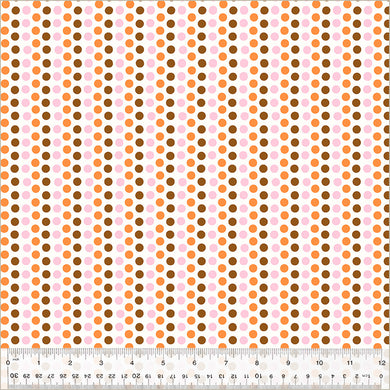 Heather Ross by Studio Edit, Dots in Pink & Orange, by Heather Ross for Windham Fabrics, per half-yard