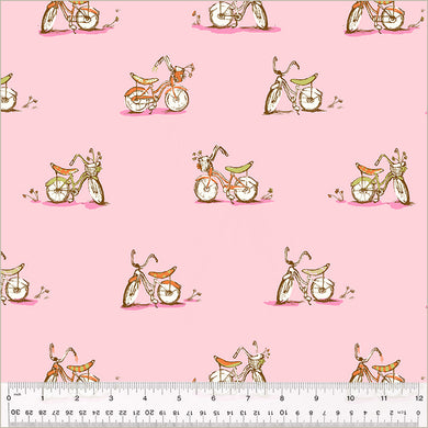 Heather Ross by Studio Edit, Dream Bike in Pink, by Heather Ross for Windham Fabrics, per half-yard