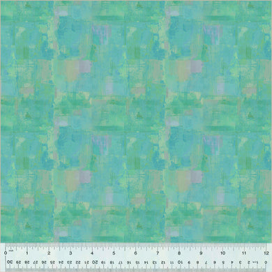 Grounded, Quiet Space in Aqua, per half-yard
