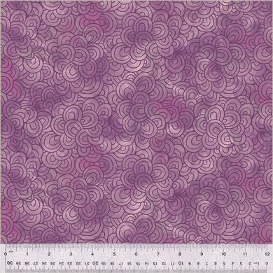 Wild Meadow by Sue Miano, Petal Pavers in Aster, per half-yard