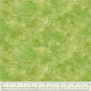 Wild Meadow by Sue Miano, Petal Pavers in Lime, per half-yard