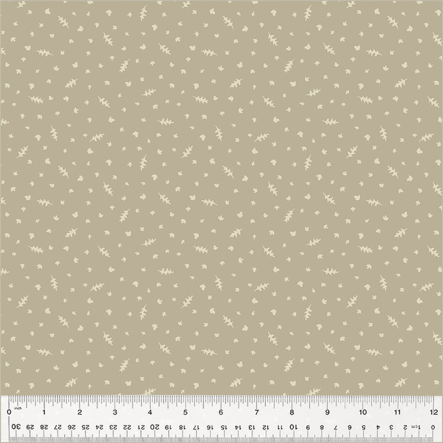 Forest Tales, Leaf Sprinkle in Taupe, per half-yard
