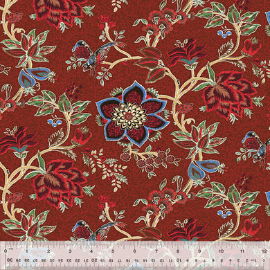 Duchess by Williamsburg, Scarlet Serenade in Berry, per half-yard