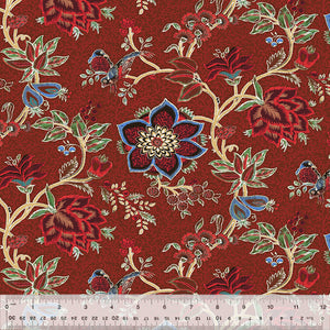 Duchess by Williamsburg, Scarlet Serenade in Berry, per half-yard