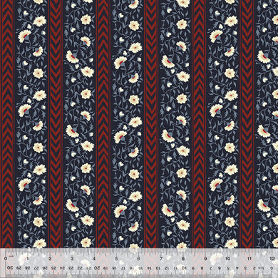 Duchess by Williamsburg, Petal Course in Navy, per half-yard