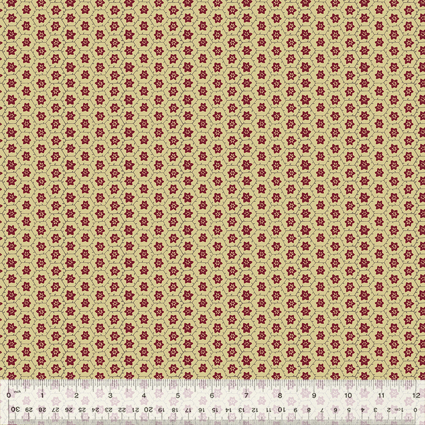 Duchess by Williamsburg, Floral Mesh in Parchment, per half-yard