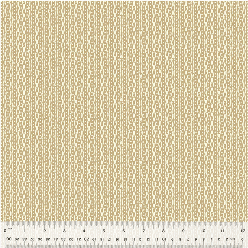 Duchess by Williamsburg, Leaf Row in Parchment, per half-yard
