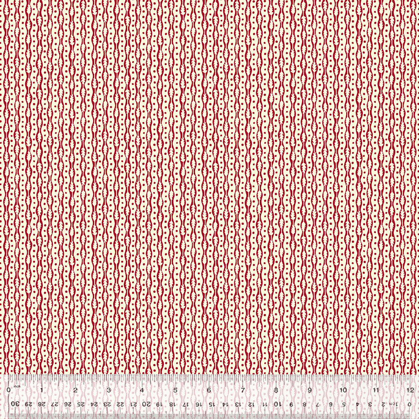 Duchess by Williamsburg, Leaf Row in Ecru, per half-yard