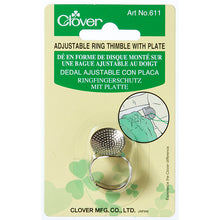 Load image into Gallery viewer, Clover Adjustable Ring Thimble with Plate - Suitable for Sashiko sewing