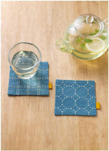 Load image into Gallery viewer, LECIEN COSMO Hidamari Sashiko 2-pc Coasters Kit, No. 98952 Blue