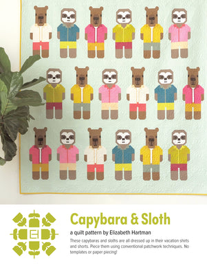 Quilt Pattern: Capybara and Sloth by Elizabeth Hartman
