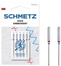 Load image into Gallery viewer, SCHMETZ Embroidery Needles, Household Sewing Machine Needles (5pc pack)