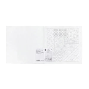 Olympus #H-1145_2145 Japanese Sashiko Hitomezashi, Hana-Fukin Sashiko Sampler - Chiyogami (White OR Indigo)