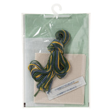 Load image into Gallery viewer, LECIEN COSMO Jizashi Counted Stitch Card Case Sewing Kit, No. 2306 Blue Flowers &amp; Lattice
