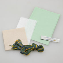 Load image into Gallery viewer, LECIEN COSMO Jizashi Counted Stitch Card Case Sewing Kit, No. 2306 Blue Flowers &amp; Lattice