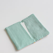 Load image into Gallery viewer, LECIEN COSMO Jizashi Counted Stitch Card Case Sewing Kit, No. 2306 Blue Flowers &amp; Lattice