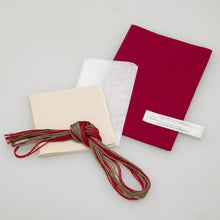 Load image into Gallery viewer, LECIEN COSMO Jizashi Counted Stitch Card Case Sewing Kit, No. 2307 Red Flowers