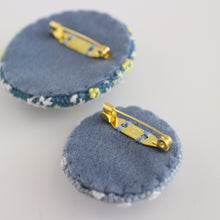 Load image into Gallery viewer, LECIEN COSMO Jizashi Counted Stitch Covered Buttons Brooch Sewing Kit, No. 2312 Yellow Flowers