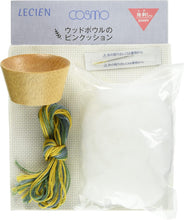 Load image into Gallery viewer, LECIEN COSMO Jizashi Counted Stitch Pin Cushion with Wooden Bowl Sewing Kit, No. 2316 Yellow Flowers