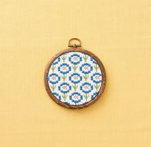 Load image into Gallery viewer, LECIEN COSMO Jizashi Counted Stitch Petite Frame Decoration Sewing Kit, No. 2322 Blue Flowers