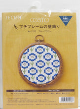 Load image into Gallery viewer, LECIEN COSMO Jizashi Counted Stitch Petite Frame Decoration Sewing Kit, No. 2322 Blue Flowers