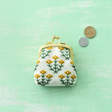 Load image into Gallery viewer, LECIEN COSMO Jizashi Counted Stitch Small Gamaguchi Kiss-lock Purse Sewing Kit, No. 2704 Buttercups