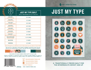 Just My Type Quilt Pattern, by Pen + Paper Patterns