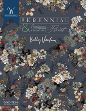 Load image into Gallery viewer, Perennial by Kelly Ventura, Wild Anemone in Indigo, per half-yard