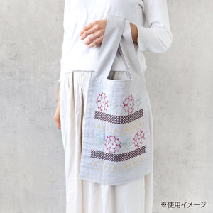 Olympus Japanese Sashiko Hitomezashi Eco Bag Kit - La bouquetière (Select Design)