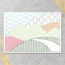 Load image into Gallery viewer, Olympus Sashiko Placemat Kit, Mountain Range Design (SK-504)