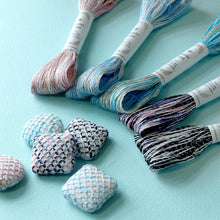 Load image into Gallery viewer, Olympus Sashiko Lamé Multi-Coloured Thread - 5 Colours (40m skein), Select Colour