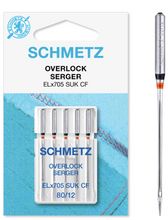 Load image into Gallery viewer, SCHMETZ Overlock Serger Jersey Needles, ELx705 SUK CF (5pc pack)