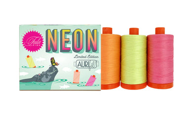 Neon By Tula Pink, Aurifil 50wt, 3-large spool box